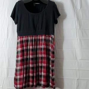 Red and Black plaid Torrid skater dress - Size 2